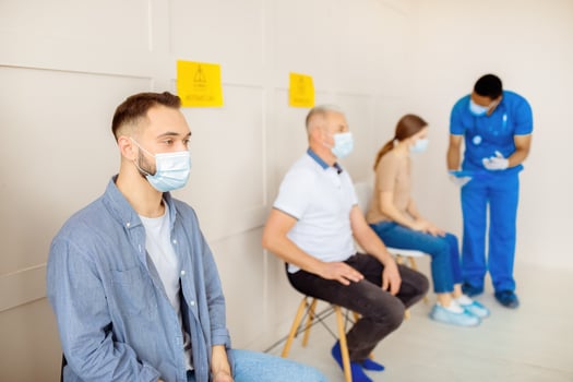 Patients waiting in a medical clinic photo