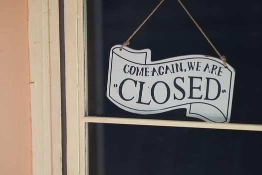 Sign indicates business is closed for the day photo