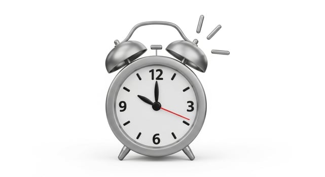 3D illustration of a vintage alarm clock isolated on white photo