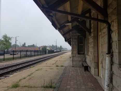 Railroad Tracks at the Old Train Station, Dwight, Illinois, Along Route 66 photo