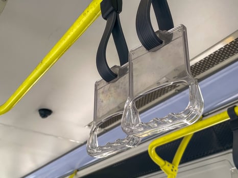 Transparent Handles in Public Transport photo