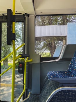 Inside a Modern City Bus photo