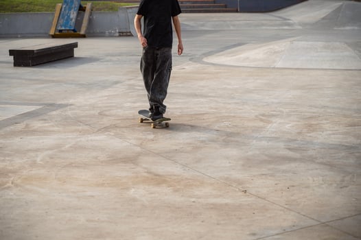 A man riding a skateboard photo
