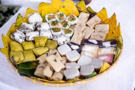 jajanan pasar is traditional indonesian snack that often found in traditional market photo