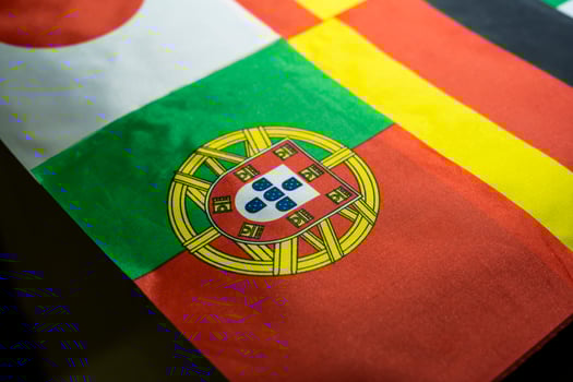 Portugal flag of the participating countries in the international championship tournament photo