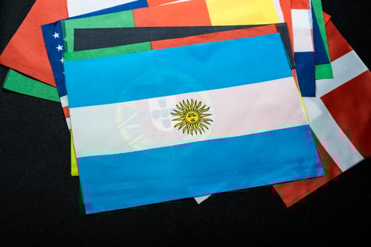 Argentina flag of the participating countries in the international championship tournament. photo