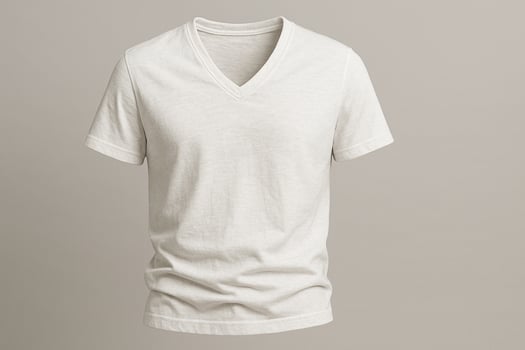 A white v - neck t - shirt on a gray background photo