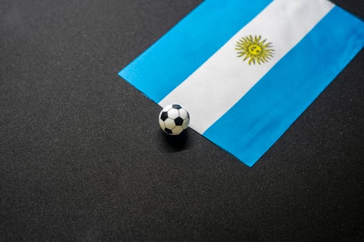 Argentina Football with national flags. photo