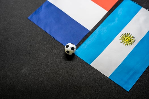 France vs Argentina Soccer Match with National Identity on Display photo