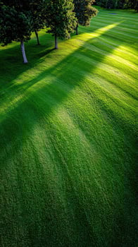Lawn shadows from trees on bright Summer afternoon photo
