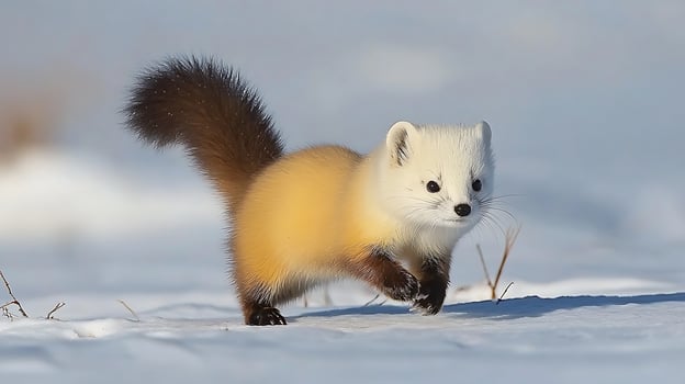 Adorable Sable on a Snowy Winter Day, Capturing Winter's Wild Charm. photo