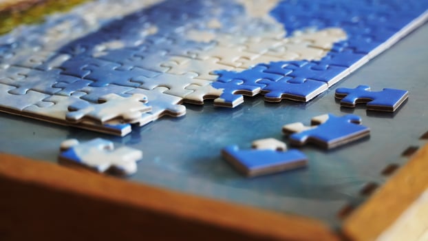 close up of puzzle pieces photo