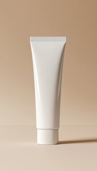 Mockup plastic white tube skincare packaging for product branding, story background photo