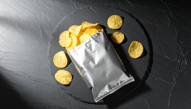 Open Snack Bag on Slate photo