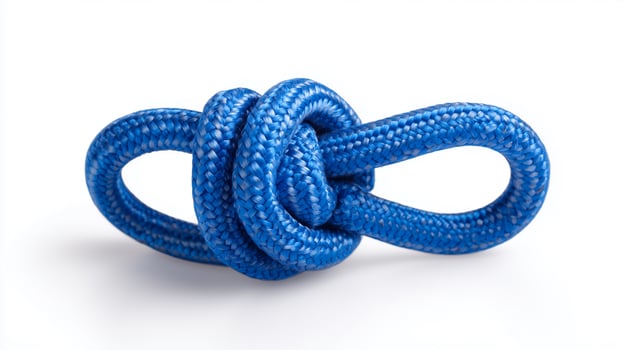 Blue Rope Knot Symbolizing Strong Business Partnership and Team Collaboration photo