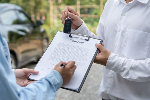 lease, rental car, sell, buy. Sign contract for new and used Car. Sales, loan credit financial, rent vehicle, insurance, renting, Seller, dealer, installment photo