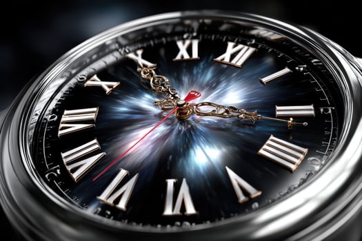 Intricate details of a luxury watch showcasing a cosmic backgrou photo