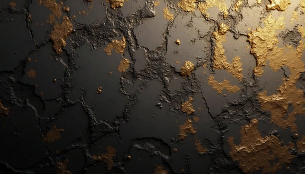 Striking Concrete Wall Texture with Golden Accents Creates Dramatic Backdrop photo