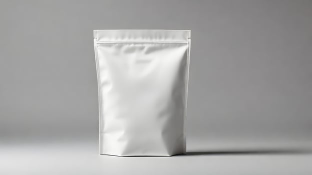 Blank White Zipped Food Packaging Mockup photo
