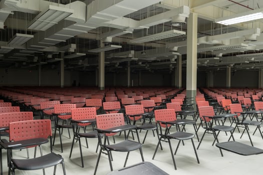 The chairs are red photo