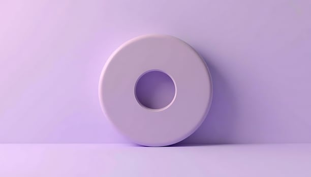 Minimalist Donut Shape on Lilac Background for Modern Creative Projects photo