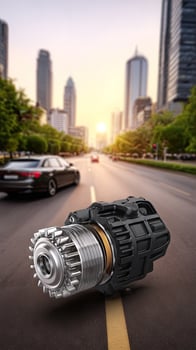 A car gearbox on the road photo