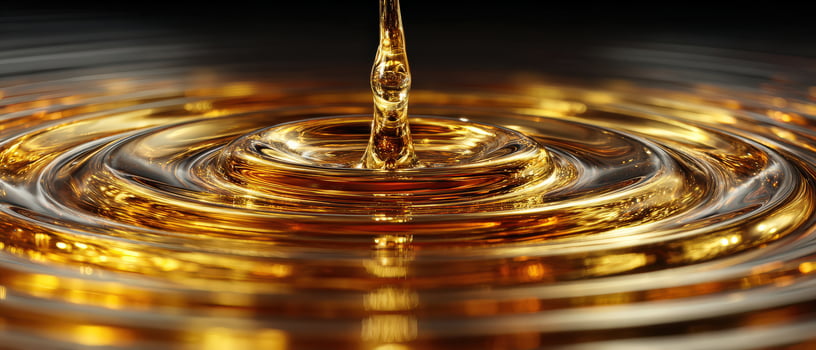 Golden liquid pouring with ripples, creating abstract patterns and textures Concept of luxury, beauty, and fluidity in a mesmerizing, shiny, and reflective surface photo