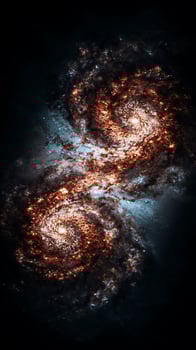Cosmic Dance A mesmerizing illustration of two intertwined galaxies. photo