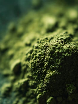 Close up of Matcha Powder Texture A Detailed Green Powder Background. photo