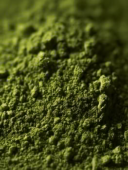 Close up of Matcha Powder Texture A Detailed View of Green Tea. photo