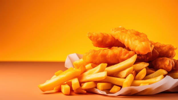 Crispy fish and chips, a classic comfort food. photo