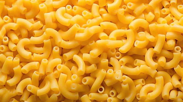 Pile of elbow macaroni pasta, close-up view. photo