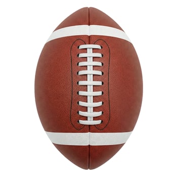 American soccer ball close-up on white and transparent background. photo