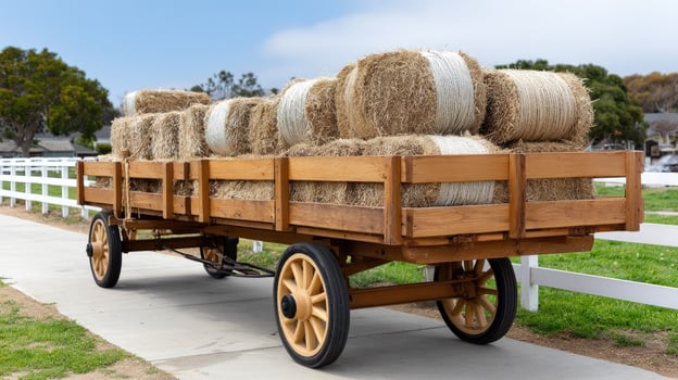 A wagon full of hay photo