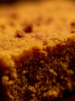 Close up of Brown Sugar Cookie Crumble Texture, Sweet Dessert Detail. photo