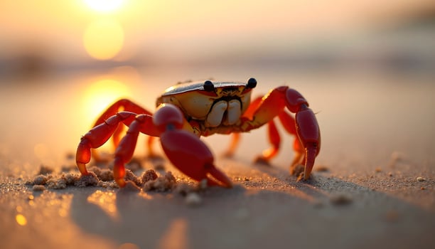 Macro Of Crab Legs In Motion At Beach photo