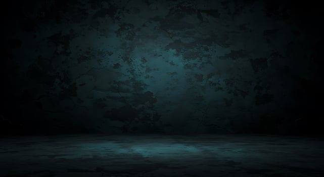 An empty room with dark walls and a light photo
