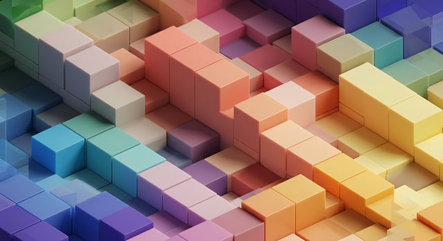 A colorful abstract background with many different colored cubes photo