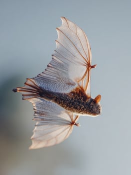 Sunda Colugo Glides Gracefully Through Twilight, Showcasing Its Unique Membrane Wings in Soft, Serene Gradients of the Evening Sky photo