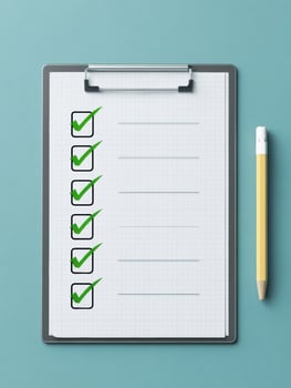 Safety Checklist With Clean Icon Grid and Ample Copy Space for Notes and Adjustments During Various Activities photo