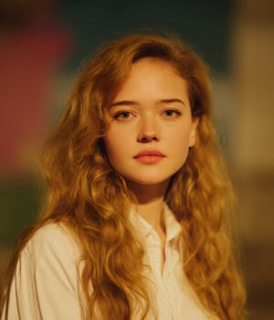 Portrait of Blonde Woman with White Shirt ideal for book cover photo