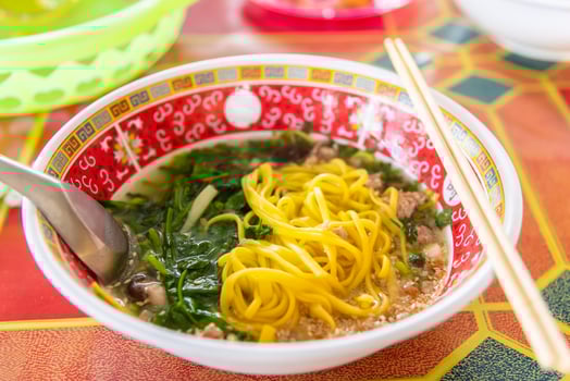 Chinese noodle soup a famous traditional Chinese food hot soup. photo