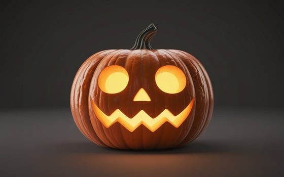 A halloween pumpkin with glowing eyes on it photo
