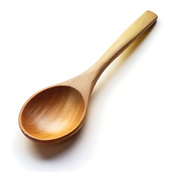 Wooden Spoon Photo on White Background