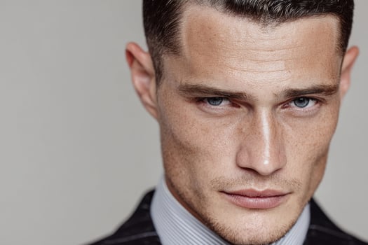 A close up of a man in a suit photo