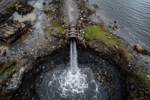 A water pipe is flowing into the water photo