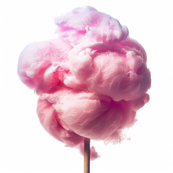 A cotton candy on a stick with a white background. photo