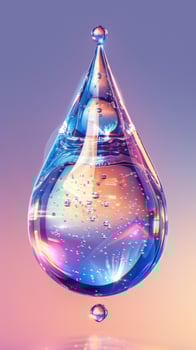 Water drop with colorful liquid on a background photo