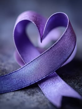 Symbolic Ribbon Forming a Heart Shape Representing Mental Health Support and Awareness in a Serene Setting photo