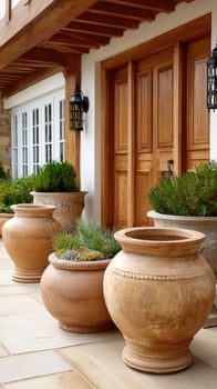 Large planters on the ground photo